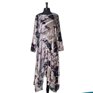 Soft Surroundings Women's Annika Dress Floral Burnout Velvet Fairy Core Maxi M